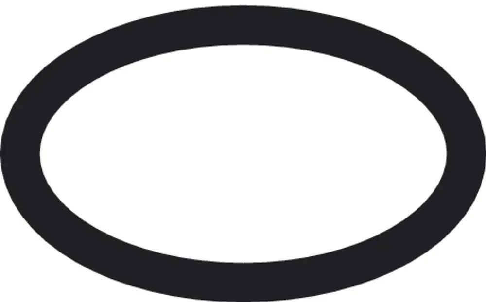 Schwarzer O-Ring mit ovaler Form und durchgehender Kontur, passend für Anwendungen von Hansgrohe. Automatenähnliche Struktur für Dichtungszwecke.